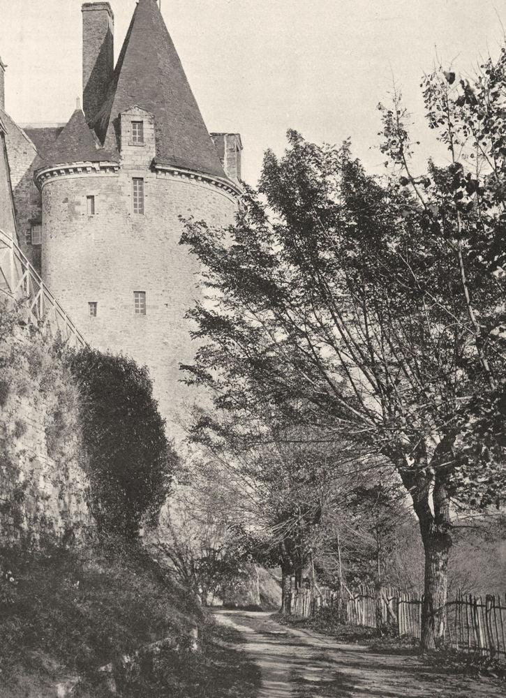 MAYENNE. Le château, à Sainte-Suzanne 1902 old antique vintage print picture